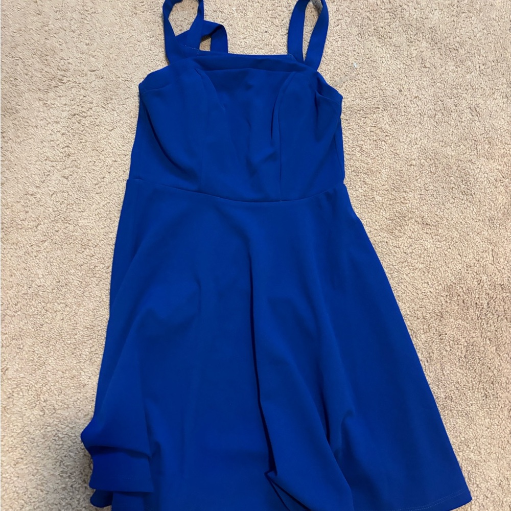 Elegant Blue Sleeveless Dress